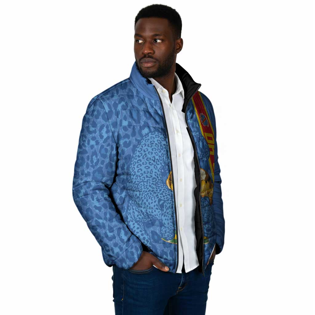 DR Congo Football Custom Padded Jacket Come On Leopards Blue Color
