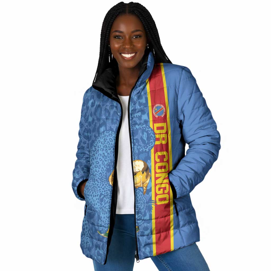 DR Congo Football Custom Padded Jacket Come On Leopards Blue Color