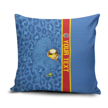 DR Congo Football Custom Pillow Cover Come On Leopards Blue Color