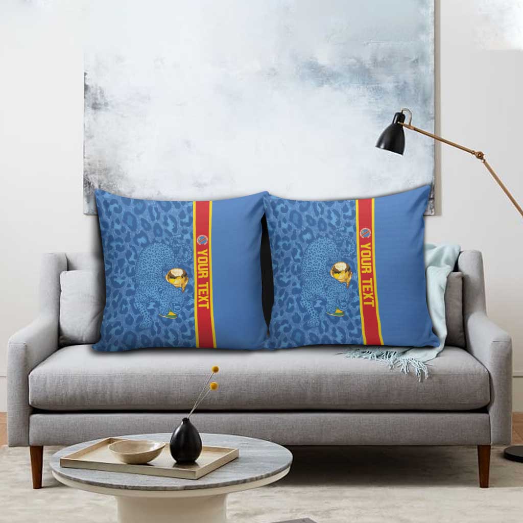 DR Congo Football Custom Pillow Cover Come On Leopards Blue Color