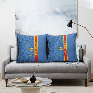 DR Congo Football Custom Pillow Cover Come On Leopards Blue Color