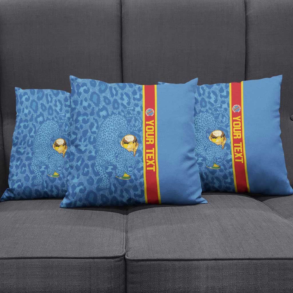 DR Congo Football Custom Pillow Cover Come On Leopards Blue Color
