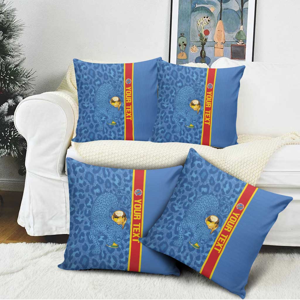 DR Congo Football Custom Pillow Cover Come On Leopards Blue Color
