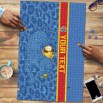 DR Congo Football Custom Puzzle Come On Leopards Blue Color
