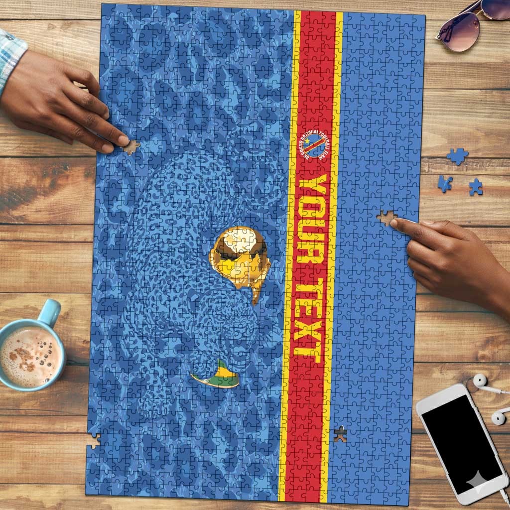 DR Congo Football Custom Puzzle Come On Leopards Blue Color