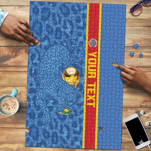 DR Congo Football Custom Puzzle Come On Leopards Blue Color