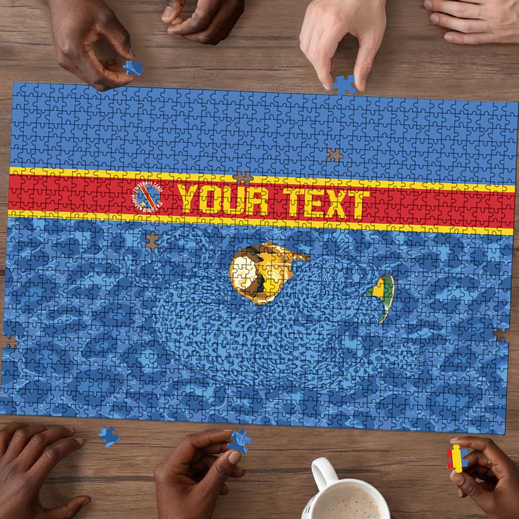 DR Congo Football Custom Puzzle Come On Leopards Blue Color