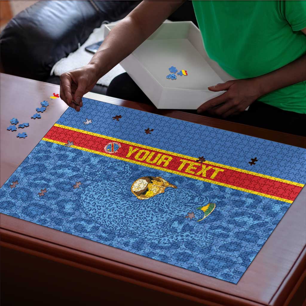 DR Congo Football Custom Puzzle Come On Leopards Blue Color