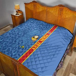 DR Congo Football Custom Quilt Come On Leopards Blue Color