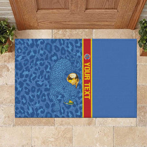 DR Congo Football Custom Rubber Doormat Come On Leopards Blue Color