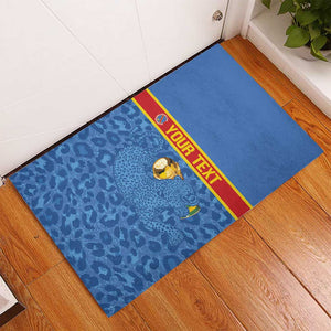 DR Congo Football Custom Rubber Doormat Come On Leopards Blue Color