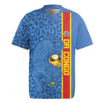 DR Congo Football Custom Rugby Jersey Come On Leopards Blue Color