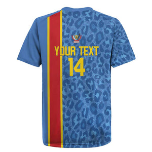 DR Congo Football Custom Rugby Jersey Come On Leopards Blue Color