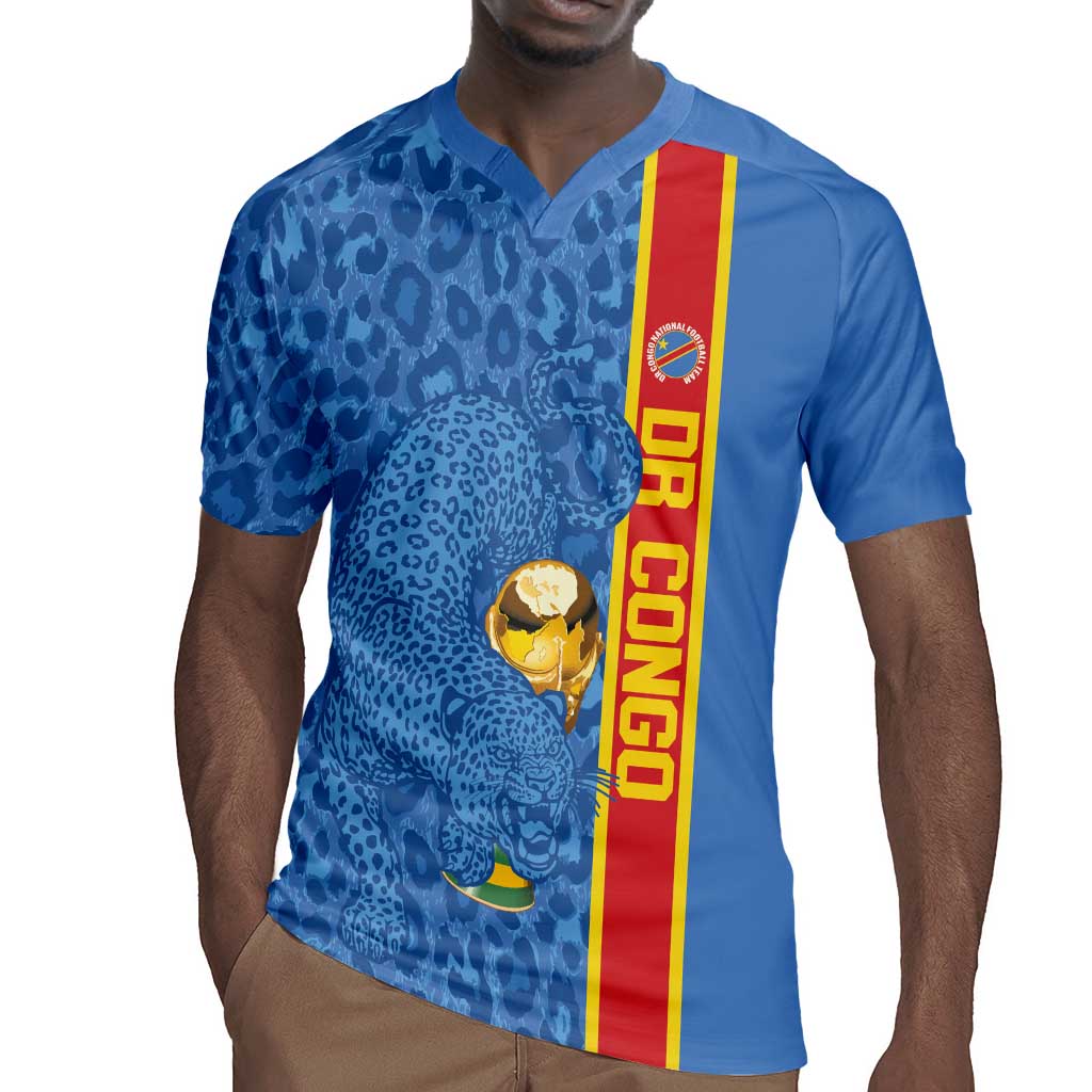 DR Congo Football Custom Rugby Jersey Come On Leopards Blue Color