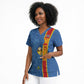 DR Congo Football Custom Scrub Top Come On Leopards Blue Color