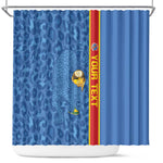DR Congo Football Custom Shower Curtain Come On Leopards Blue Color