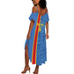 DR Congo Football Custom Summer Maxi Dress Come On Leopards Blue Color
