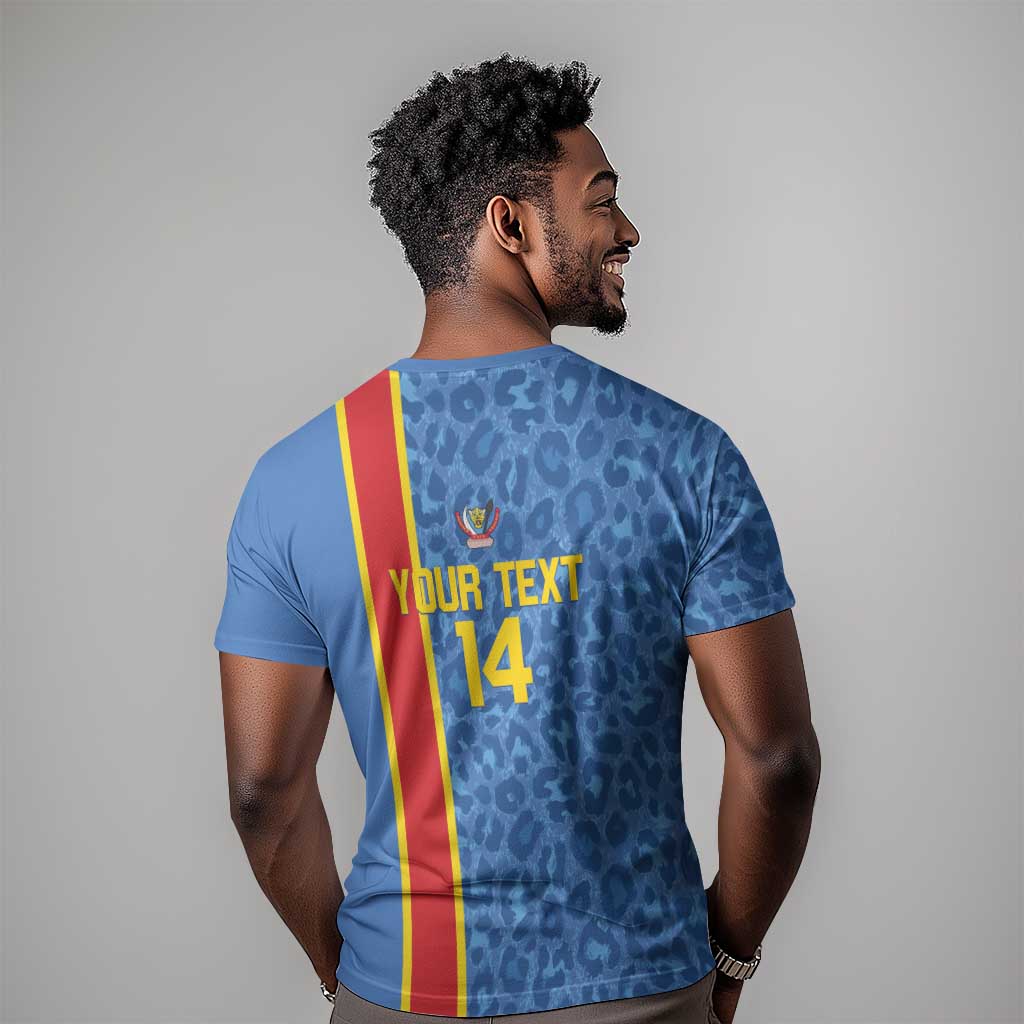 DR Congo Football Custom T shirt Come On Leopards Blue Color
