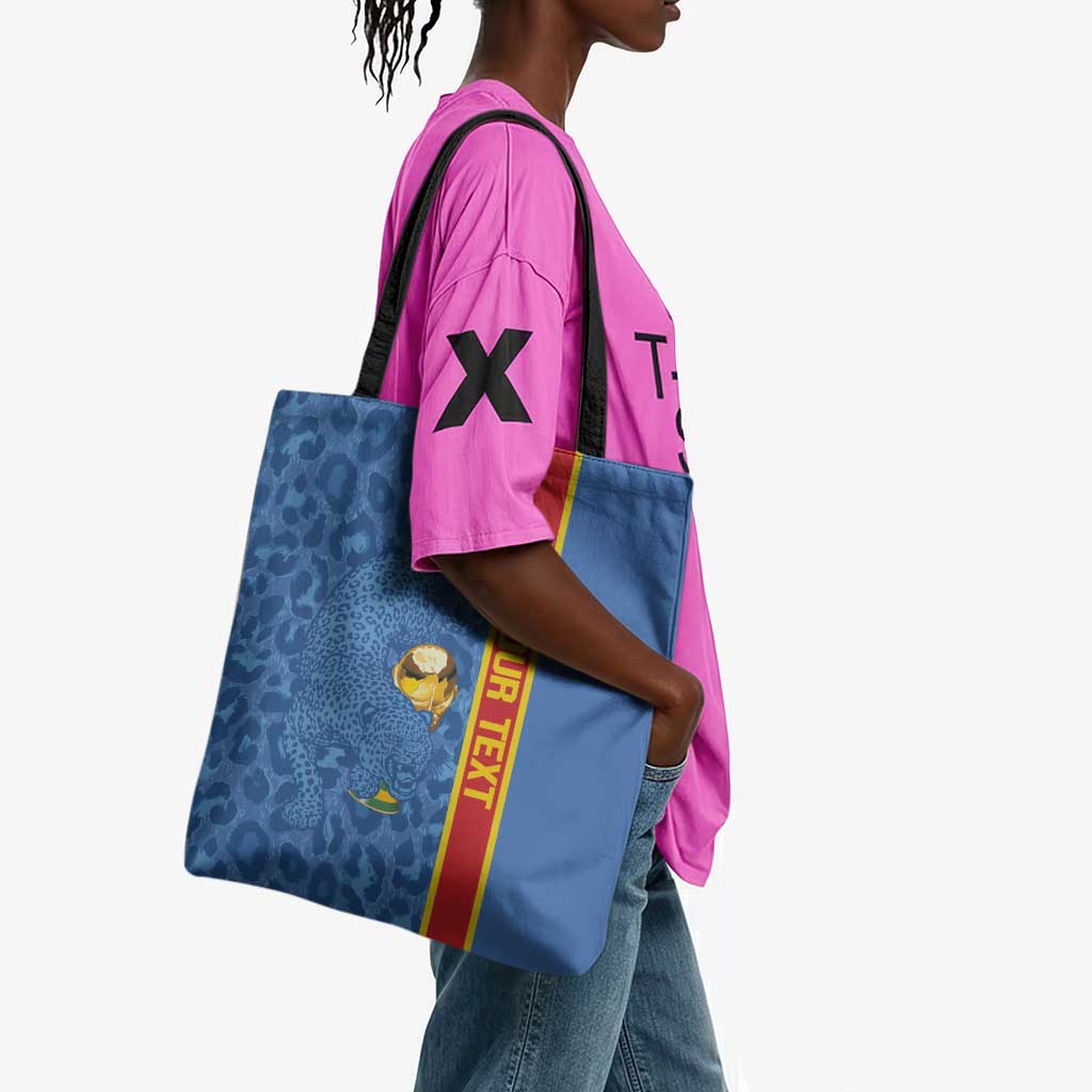 DR Congo Football Custom Tote Bag Come On Leopards Blue Color