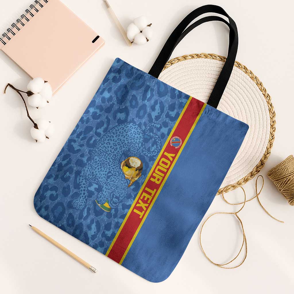 DR Congo Football Custom Tote Bag Come On Leopards Blue Color