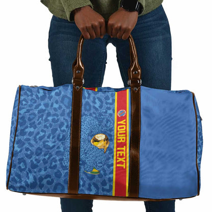 DR Congo Football Custom Travel Bag Come On Leopards Blue Color