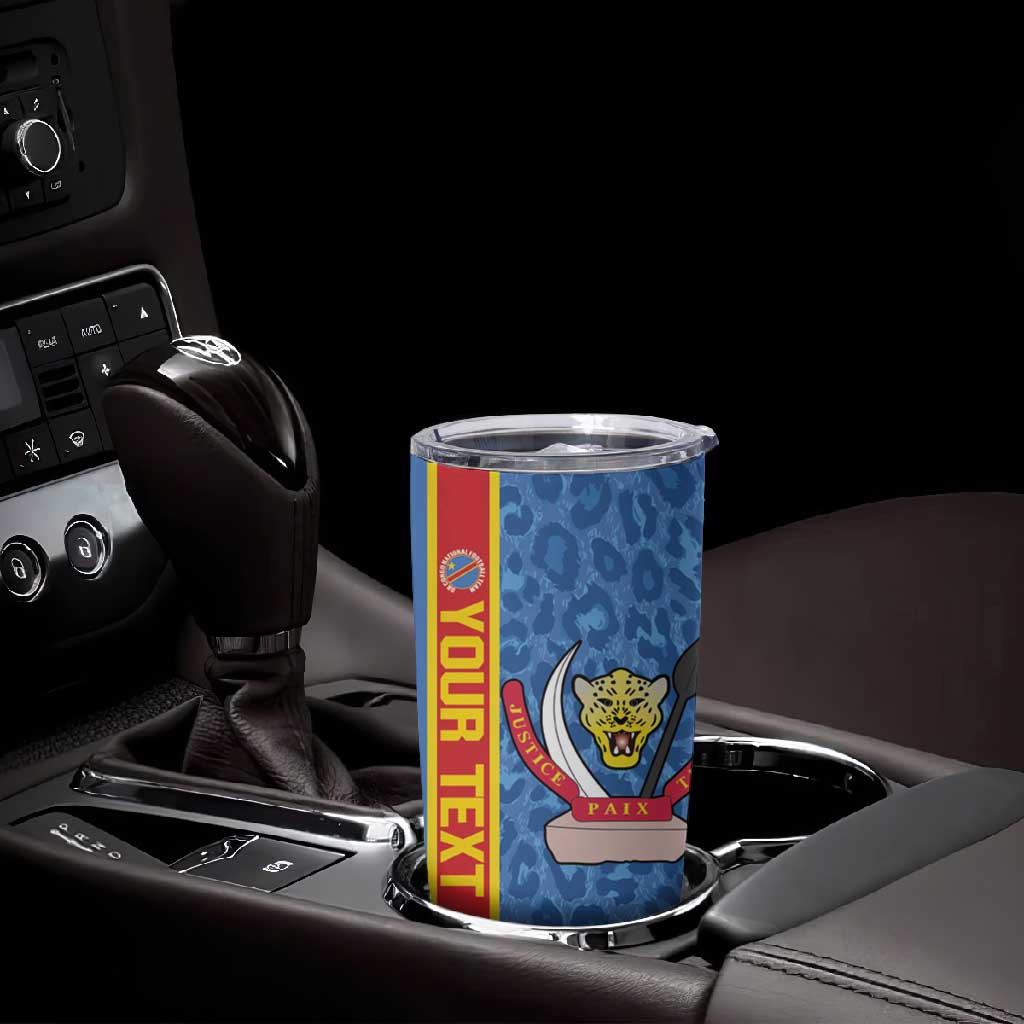 DR Congo Football Custom Tumbler Cup Come On Leopards Blue Color