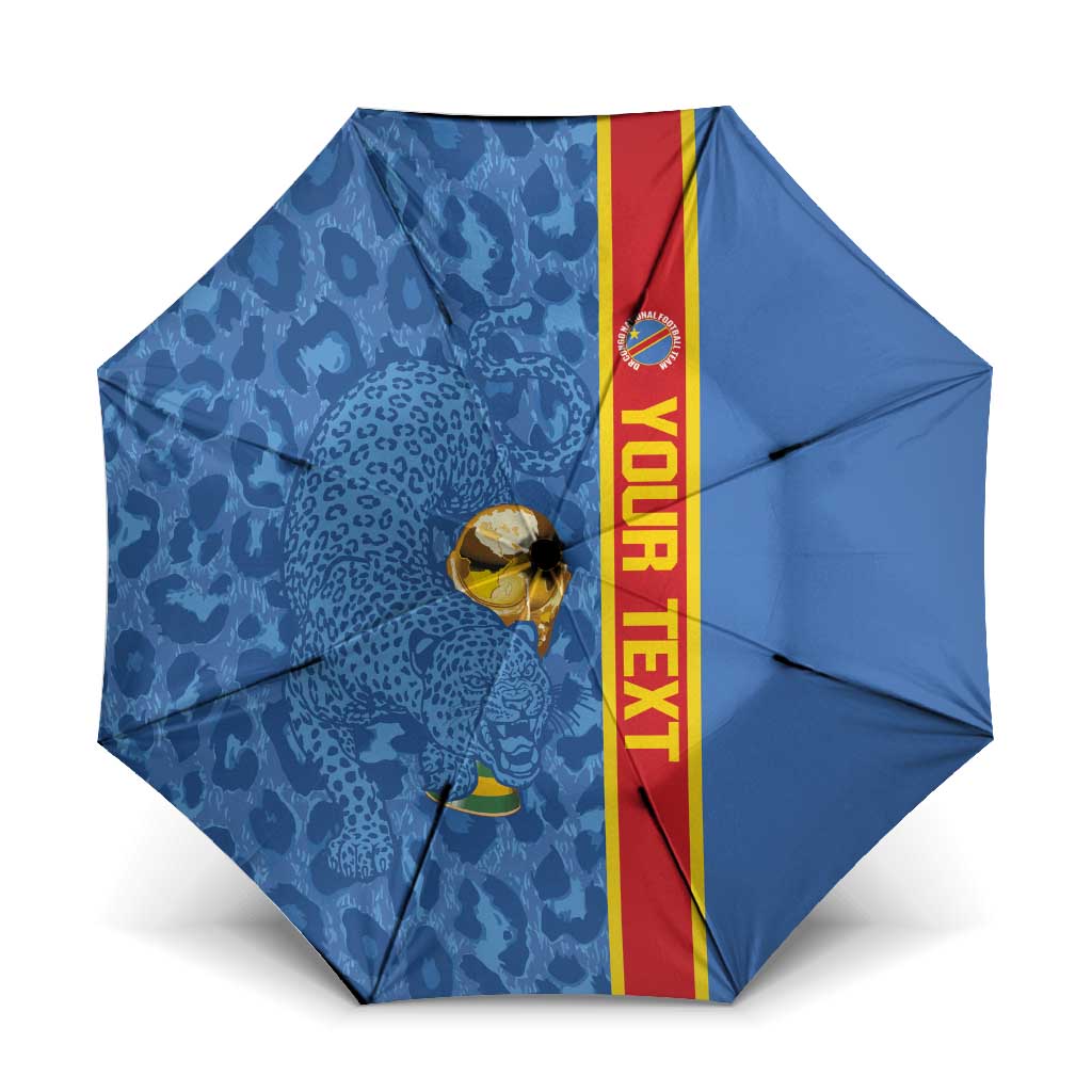 DR Congo Football Custom Umbrella Come On Leopards Blue Color