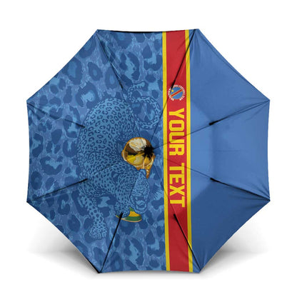 DR Congo Football Custom Umbrella Come On Leopards Blue Color