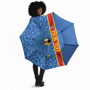 DR Congo Football Custom Umbrella Come On Leopards Blue Color