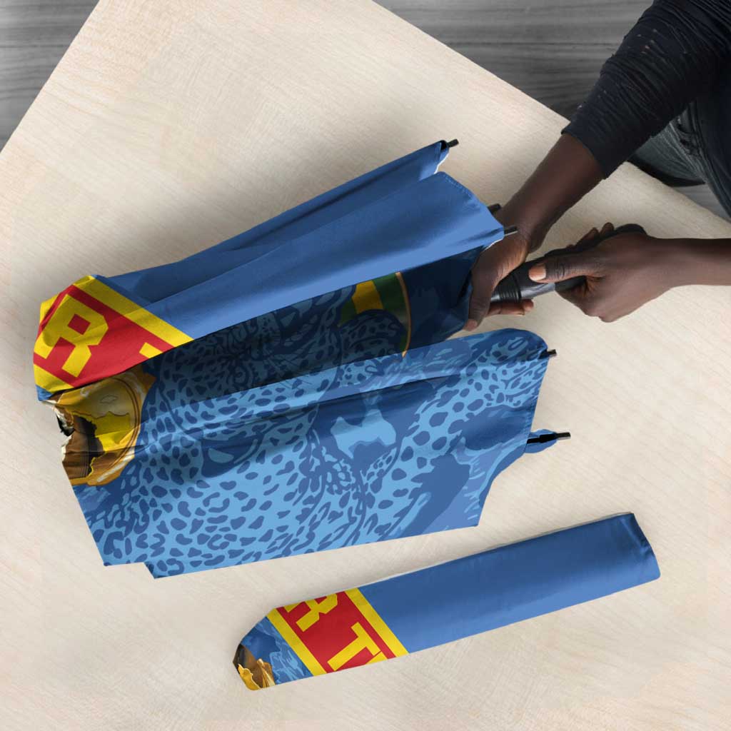 DR Congo Football Custom Umbrella Come On Leopards Blue Color