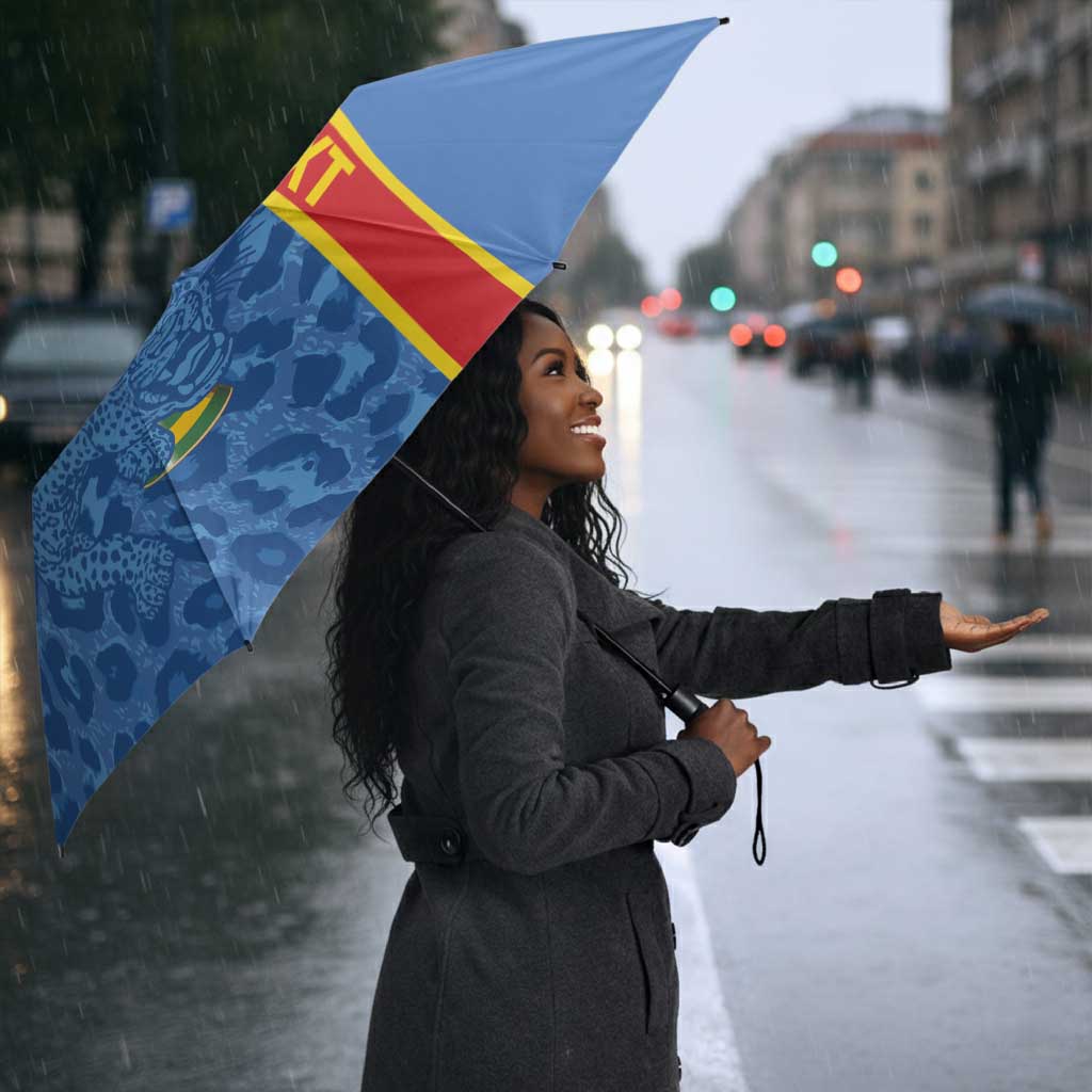 DR Congo Football Custom Umbrella Come On Leopards Blue Color