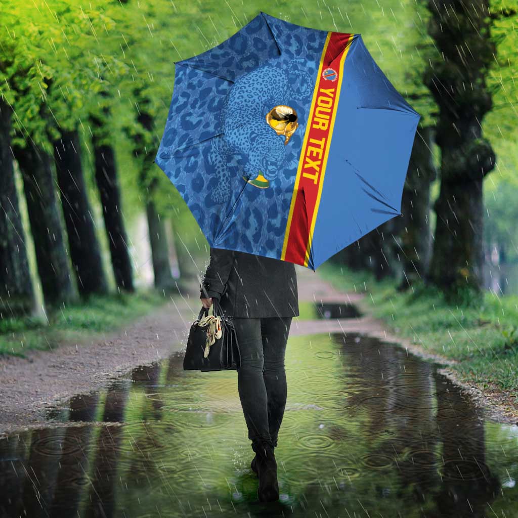 DR Congo Football Custom Umbrella Come On Leopards Blue Color