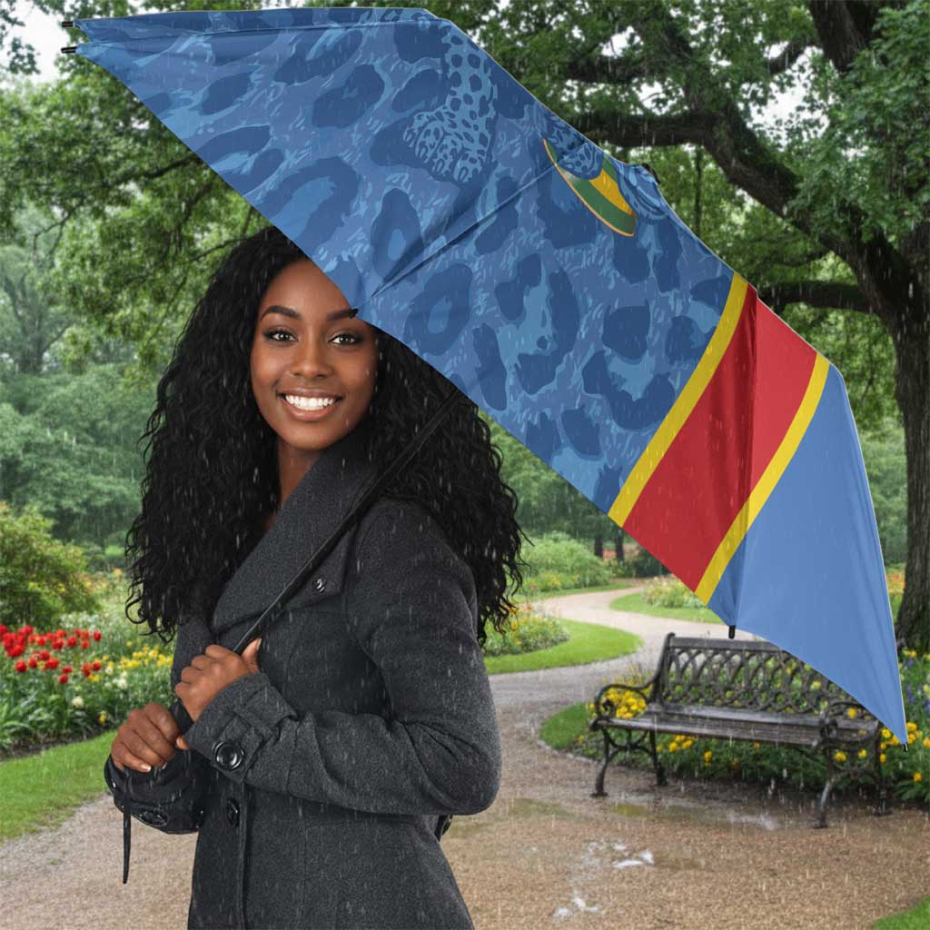 DR Congo Football Custom Umbrella Come On Leopards Blue Color