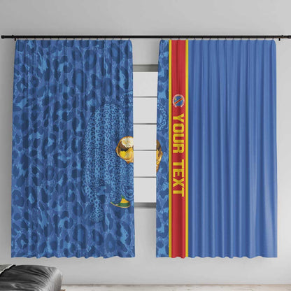 DR Congo Football Custom Window Curtain Come On Leopards Blue Color