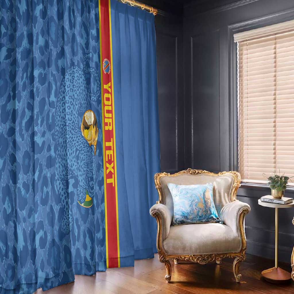 DR Congo Football Custom Window Curtain Come On Leopards Blue Color