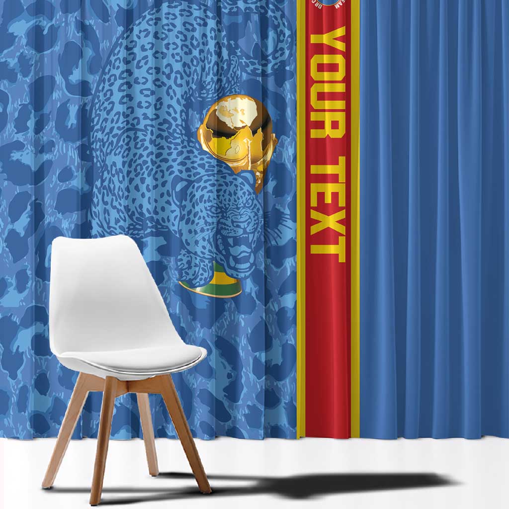 DR Congo Football Custom Window Curtain Come On Leopards Blue Color