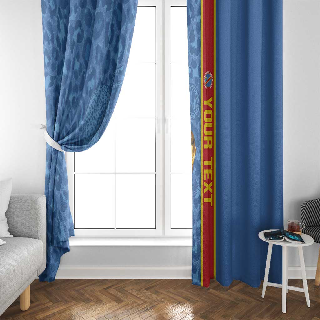 DR Congo Football Custom Window Curtain Come On Leopards Blue Color