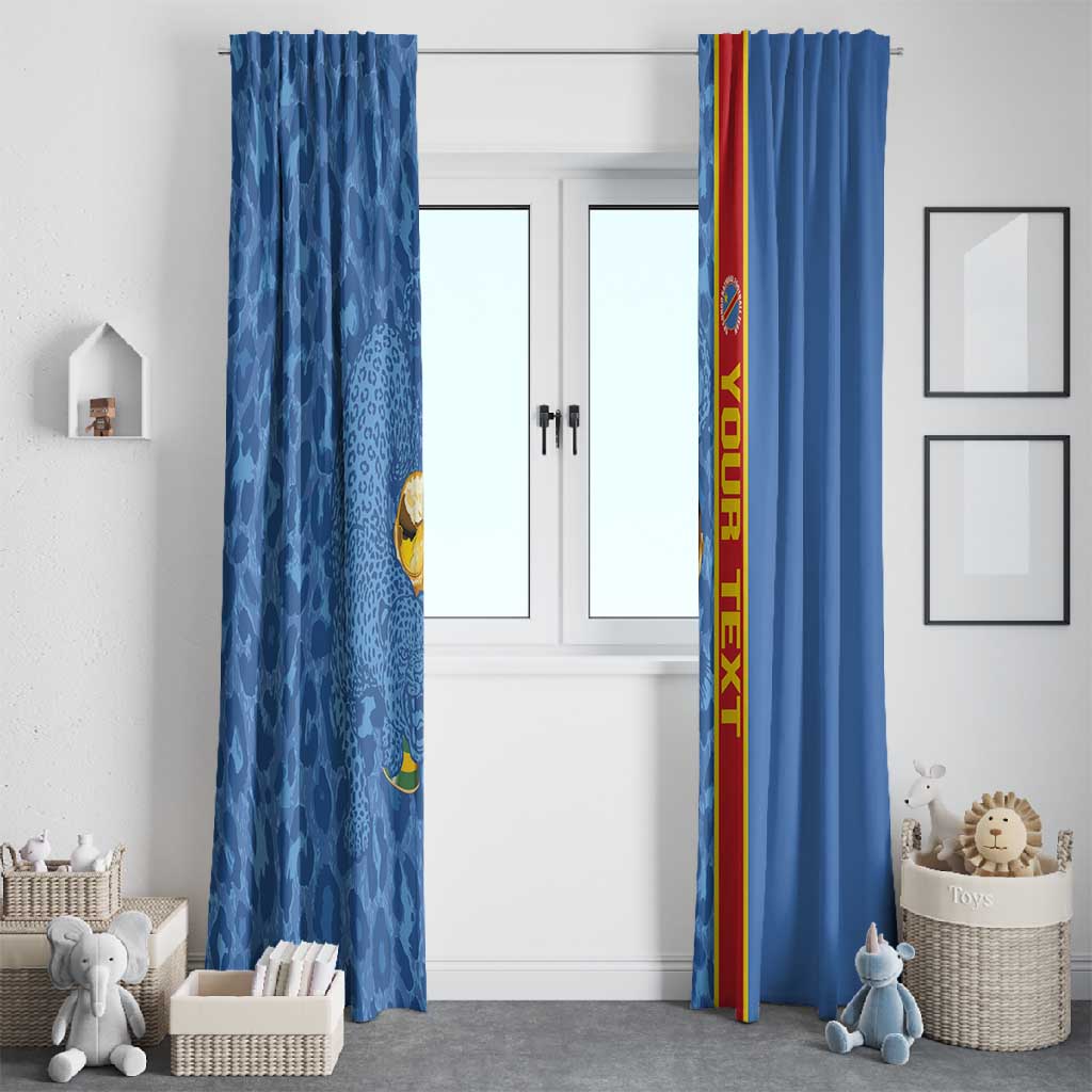 DR Congo Football Custom Window Curtain Come On Leopards Blue Color