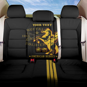 Personalized Afro Buffalo Soldiers Back Car Seat Cover BSMC United States Army Black