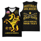 Personalized Afro Buffalo Soldiers Basketball Jersey BSMC United States Army Black LT14
