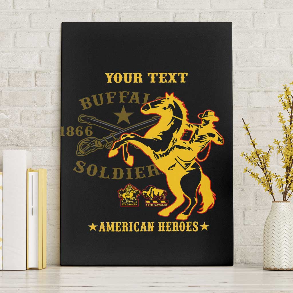 Personalized Afro Buffalo Soldiers Canvas Wall Art BSMC United States Army Black