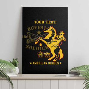 Personalized Afro Buffalo Soldiers Canvas Wall Art BSMC United States Army Black