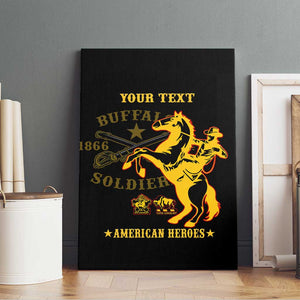 Personalized Afro Buffalo Soldiers Canvas Wall Art BSMC United States Army Black