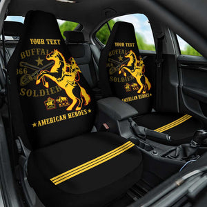 Personalized Afro Buffalo Soldiers Car Seat Cover BSMC United States Army Black