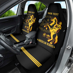 Personalized Afro Buffalo Soldiers Car Seat Cover BSMC United States Army Black