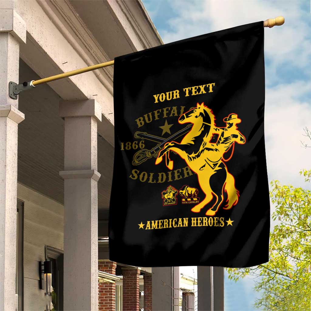 Personalized Afro Buffalo Soldiers Garden Flag BSMC United States Army Black