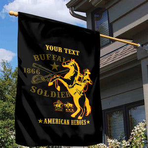 Personalized Afro Buffalo Soldiers Garden Flag BSMC United States Army Black