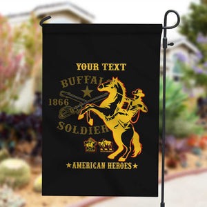 Personalized Afro Buffalo Soldiers Garden Flag BSMC United States Army Black