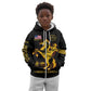 Personalized Afro Buffalo Soldiers Kid Hoodie BSMC United States Army Black