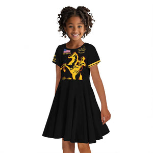 Personalized Afro Buffalo Soldiers Kid Short Sleeve Dress BSMC United States Army Black